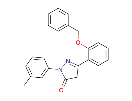 Molecular Structure of 114953-96-7 (5-(2-Benzyloxy-phenyl)-2-m-tolyl-2,4-dihydro-pyrazol-3-one)