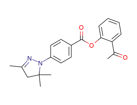Molecular Structure of 81282-69-1 (Benzoic acid, 4-(4,5-dihydro-3,5,5-trimethyl-1H-pyrazol-1-yl)-,
2-acetylphenyl ester)