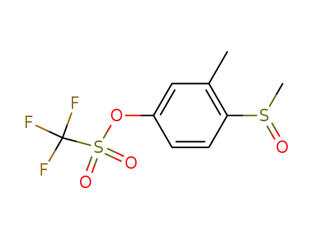 Molecular Structure of 57728-87-7 (Methanesulfonic acid, trifluoro-, 3-methyl-4-(methylsulfinyl)phenyl ester)
