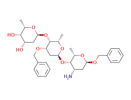 (2S,3S,4S,6S)-6-[(2S,3R,4S,6S)-6-((2S,3S,4S,6R)-4-Amino-6-benzyloxy-2-methyl-tetrahydro-pyran-3-yloxy)-4-benzyloxy-2-methyl-tetrahydro-pyran-3-yloxy]-2-methyl-tetrahydro-pyran-3,4-diol