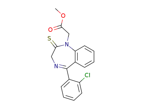 Molecular Structure of 49614-05-3 ([5-(2-chloro-phenyl)-2-thioxo-2,3-dihydro-benzo[<i>e</i>][1,4]diazepin-1-yl]-acetic acid methyl ester)