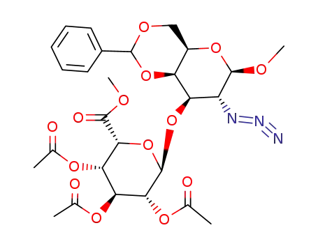 methyl 2-azido-4,6-O-benzylidene-2-deoxy-3-O-(methyl 2,3,4-tri-O-acetyl-α-L-idopyranosyluronate)-β-D-galactopyranoside