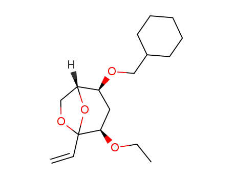 Molecular Structure of 123920-74-1 (.beta.-D-ribo-Oct-1-en-3-ulopyranose, 3,8-anhydro-6-O-(cyclohexylmethyl)-1,2,5-trideoxy-4-O-ethyl-)