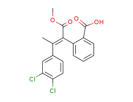 Molecular Structure of 79401-57-3 (2-[(Z)-2-(3,4-Dichloro-phenyl)-1-methoxycarbonyl-propenyl]-benzoic acid)
