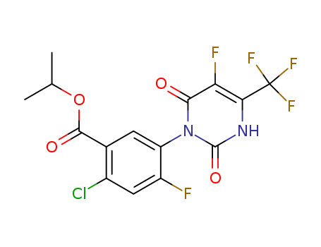 Benzoic acid,  2-chloro-4-fluoro-5-[5-fluoro-3,6-dihydro-2,6-dioxo-4-(trifluoromethyl)-1(  2H)-pyrimidinyl]-, 1-methylethyl ester