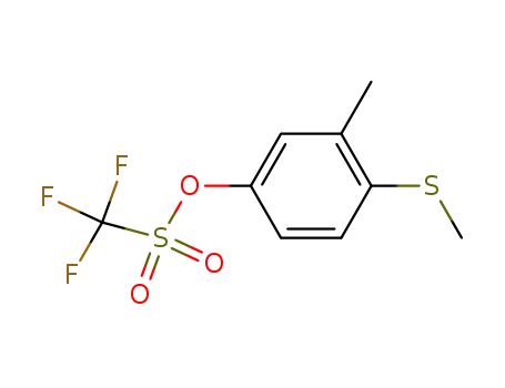 Molecular Structure of 57728-75-3 (Methanesulfonic acid, trifluoro-, 3-methyl-4-(methylthio)phenyl ester)