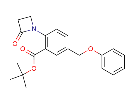Molecular Structure of 81461-91-8 (Benzoic acid, 2-(2-oxo-1-azetidinyl)-5-(phenoxymethyl)-,
1,1-dimethylethyl ester)