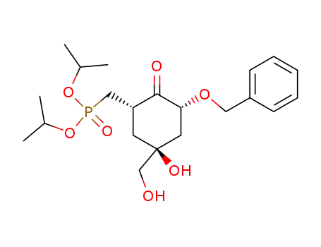 ((1S,3R,5S)-3-Benzyloxy-5-hydroxy-5-hydroxymethyl-2-oxo-cyclohexylmethyl)-phosphonic acid diisopropyl ester