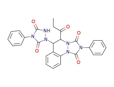 1H-[1,2,4]Triazolo[1,2-a]cinnoline-1,3(2H)-dione,
6-(3,5-dioxo-4-phenyl-1,2,4-triazolidin-1-yl)-5,6-dihydro-5-(1-oxopropyl)-
2-phenyl-