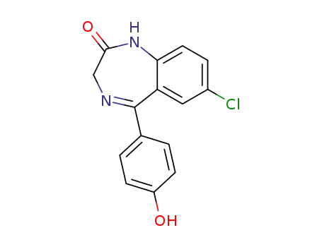 Molecular Structure of 17270-12-1 (2H-1,4-Benzodiazepin-2-one, 7-chloro-1,3-dihydro-5-(4-hydroxyphenyl)-)