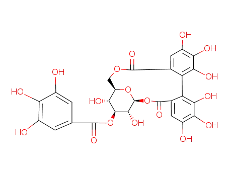 Molecular Structure of 130233-85-1 (b-D-Glucopyranose, cyclic1,6-[(1S)-4,4',5,5',6,6'-hexahydroxy[1,1'-biphenyl]-2,2'-dicarboxylate]3-(3,4,5-trihydroxybenzoate))