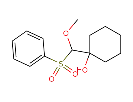 Molecular Structure of 89036-94-2 (Cyclohexanol, 1-[methoxy(phenylsulfonyl)methyl]-)