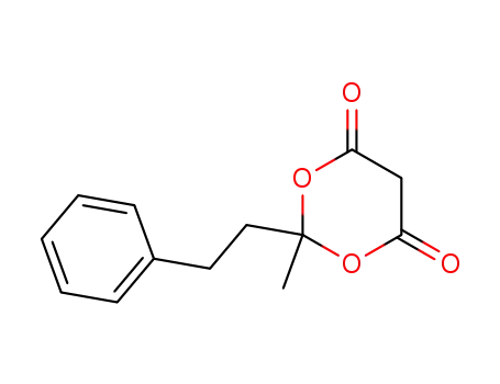 Molecular Structure of 123953-60-6 (1,3-Dioxane-4,6-dione, 2-methyl-2-(2-phenylethyl)-)
