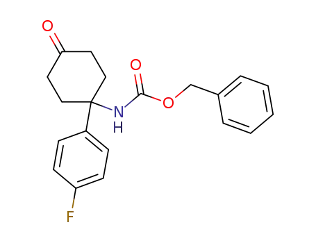 Molecular Structure of 1036897-49-0 ([1-(4-fluoro-phenyl)-4-oxo-cyclohexyl]-carbamic acid benzyl ester)