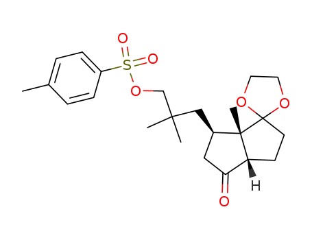 (3aS,6R,6aS)-(3aα,6aα)-2,3,3a,5,6,6a-hexahydro-6α-<2,2-dimethyl-3-(tosyloxy)propyl>-1,4-pentalenedione ethylene ketal