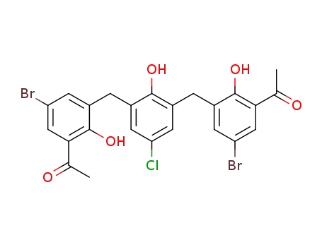1-{3-[3-(3-Acetyl-5-bromo-2-hydroxy-benzyl)-5-chloro-2-hydroxy-benzyl]-5-bromo-2-hydroxy-phenyl}-ethanone