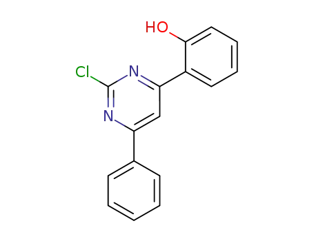 Molecular Structure of 88236-08-2 (Phenol, 2-(2-chloro-6-phenyl-4-pyrimidinyl)-)