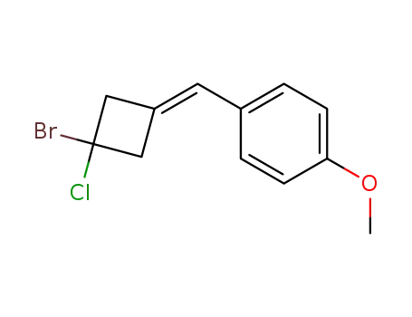 Molecular Structure of 189824-86-0 (Benzene, 1-[(3-bromo-3-chlorocyclobutylidene)methyl]-4-methoxy-)