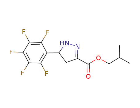 Molecular Structure of 1049013-76-4 (isobutyl 5-(perfluorophenyl)-4,5-dihydro-1H-pyrazole-3-carboxylate)