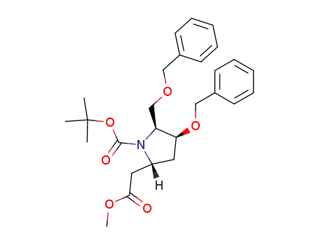 (2S,3S,5R)-3-Benzyloxy-2-benzyloxymethyl-5-methoxycarbonylmethyl-pyrrolidine-1-carboxylic acid tert-butyl ester