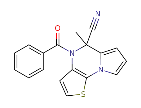Benzoyl-4 cyano-5 methyl-5 pyrrolo<1,2-a>thieno<3,2-e>pyrazine