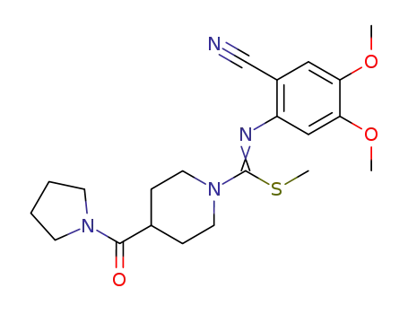 N-(2-Cyano-4,5-dimethoxy-phenyl)-4-(pyrrolidine-1-carbonyl)-piperidine-1-carboximidothioic acid methyl ester