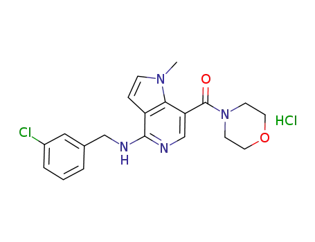 N-[(3-chlorophenyl)methyl]-1-methyl-7-(4-morpholinylcarbonyl)-1H-pyrrolo[3,2-c]pyridin-4-amine hydrochloride