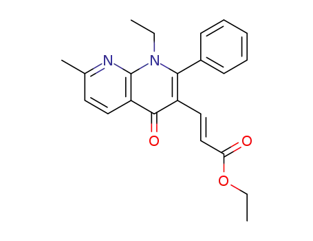 2-Propenoic acid,
3-(1-ethyl-1,4-dihydro-7-methyl-4-oxo-2-phenyl-1,8-naphthyridin-3-yl)-,
ethyl ester, (E)-