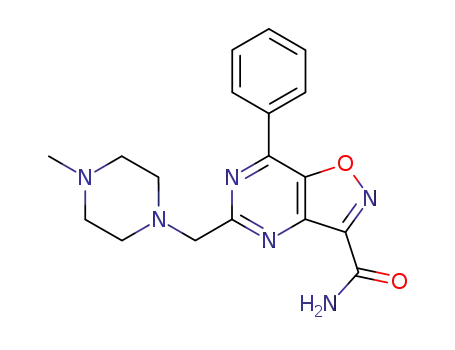 Isoxazolo(4,5-d)pyrimidine-3-carboxamide, 5-((4-methyl-1-piperazinyl)methyl)-7-phenyl-