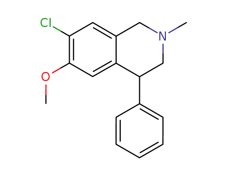 Molecular Structure of 115514-81-3 (N-methyl-7-chloro-6-methoxy-4-phenyl-1,2,3,4-tetrahydroisoquinoline)