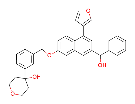 4-{3-[5-Furan-3-yl-7-(hydroxy-phenyl-methyl)-naphthalen-2-yloxymethyl]-phenyl}-tetrahydro-pyran-4-ol