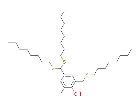 4-<bis(octylthio)methyl>-2-methyl-6-<(octylthio)methyl>phenol
