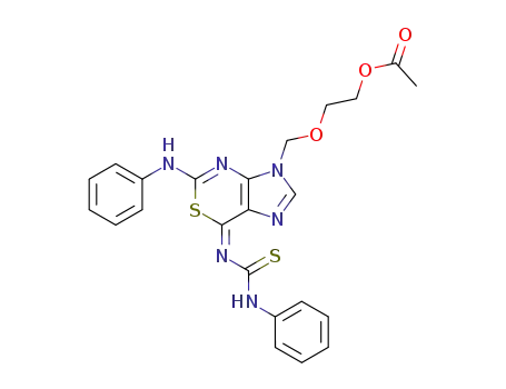 3-(2-acetoxyethoxy)methyl-5-phenylamino-7-(N-phenylthiocarbamoyl)iminoimidazo<4,5-d><1,3>thiazine