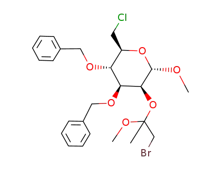 methyl 3,4-di-O-benzyl-2-O-(1-bromo-2-methoxy-2-propyl)-6-chloro-6-deoxy-α-D-mannopyranoside