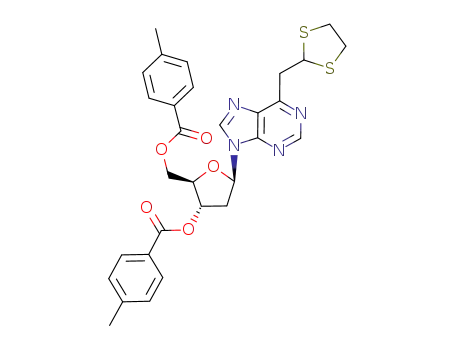 6-[(1,3-dithiolan-2-yl)methyl]-9-(2-deoxy-3,5-di-O-p-toluoyl-β-D-erythro-pentafuranosyl)purine