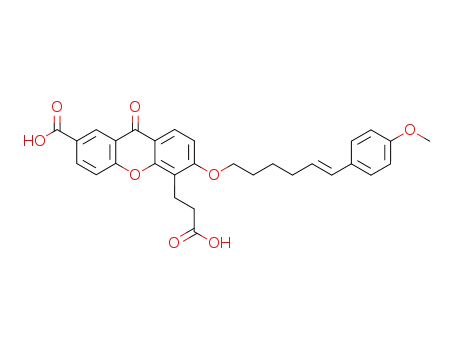 9H-Xanthene-4-propanoic acid, 7-carboxy-3-((6-(4-methoxyphenyl)-5-hexenyl)oxy)-9-oxo-, (E)-
