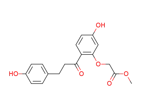 Molecular Structure of 75088-16-3 (4,4'-dihydroxy-2'-(methoxycarbonylmethoxy)dihydrochalcone)