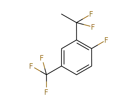 Molecular Structure of 1022980-26-2 (2-(1,1-Difluoroethyl)-1-fluoro-4-(trifluoromethyl)benzene)
