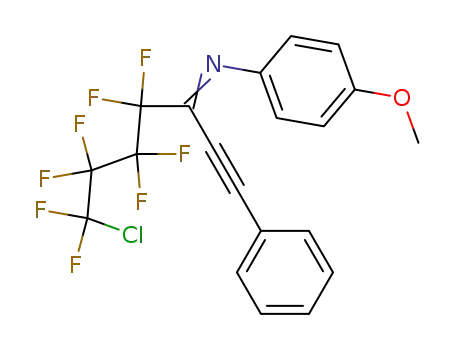 Molecular Structure of 204130-89-2 ([5-Chloro-2,2,3,3,4,4,5,5-octafluoro-1-phenylethynyl-pent-(E)-ylidene]-(4-methoxy-phenyl)-amine)