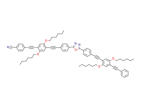 2-[4-({4-[2-(4-cyanophenyl)ethynyl]-2,5-bis(hexyloxy)phenyl}ethynyl)phenyl]-5-(4-{2-[4-(2-phenylethynyl)-2,5-bis(hexyloxy)phenyl]ethynyl}phenyl)-1,3,4-oxadiazole