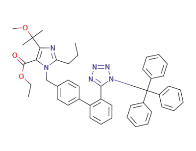 ethyl-4-(1-methoxy-1-methylethyl)-2-propyl-1-{4-(2-trityltetrazol-5-yl)phenyl}phenylmethylimidazole-5-carboxylate