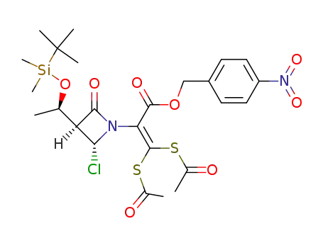 4-Nitrobenzyl 3,3-di(acetylthio)-2-[(3S,4R)-4-chloro-3-(1'(R)-{dimethyl-{2-methylprop-2-yl}silyloxy}ethyl)-2-azetidinon-1-yl]propenoate