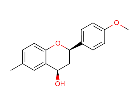 (+/-)-<i>cis</i>-2-(4-Methoxy-phenyl)-6-methyl-chroman-4-ol