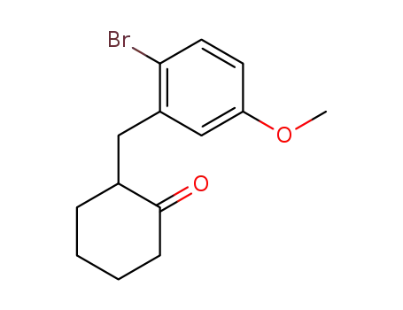 Molecular Structure of 147085-54-9 (2-<(2-bromo-5-methoxyphenyl)methyl>cyclohexanone)