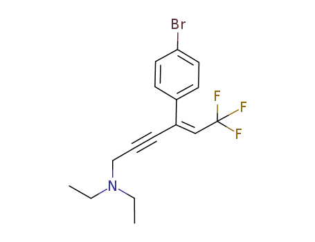 Molecular Structure of 1111072-39-9 ((E)-4-(4-bromophenyl)-N,N-diethyl-6,6,6-trifluorohex-4-en-2-yl-1-amine)