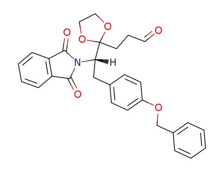 Molecular Structure of 88036-17-3 (1,3-Dioxolane-2-propanal,
2-[1-(1,3-dihydro-1,3-dioxo-2H-isoindol-2-yl)-2-[4-(phenylmethoxy)phen
yl]ethyl]-, (S)-)