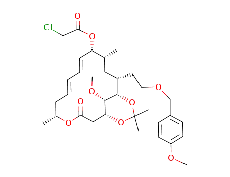 Molecular Structure of 139746-45-5 (9-O-chloroacetyl-6''-dihydro-3,5-isopropylidene-6''-O-(4-methoxybenzyl) leuconolide A<sub>1</sub>)