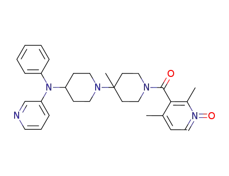 Molecular Structure of 470689-87-3 ((2,4-diMethyl-1-oxypyridin-3-yl)[4'-Methyl-4-(phenylpyridin-3-ylaMino)-[1,4']bipiperidinyl-1'-yl]-Methanone)
