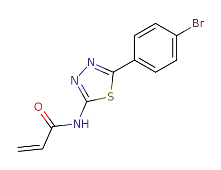 Molecular Structure of 128627-52-1 (N-<5-(4-Bromophenyl)-1,3,4-thiadiazol-2-yl>acrylamide)