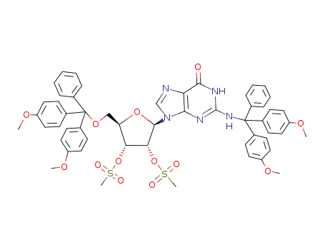 2N',5'-O-bis(4,4'-dimethoxytrityl)-2',3'-bis-O-methylsulfonylguanosine
